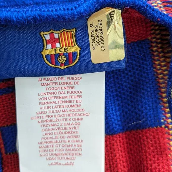 FC Barcelona Scarf Spain Football Soccer Club FCB  Red Blue - Picture 3 of 4